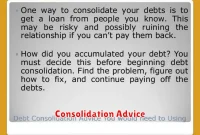 Consolidation Advice Consolidation Advice