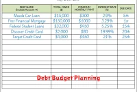 Debt Budget Planning Debt Budget Planning